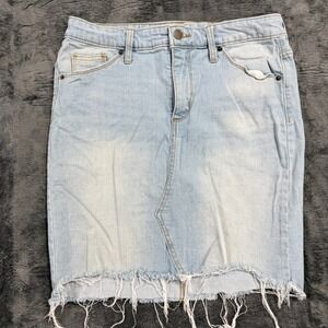 Universal Thread Light‎ Wash Denim Mini Skirt Raw Frayed Hem Size 8/29 F16740028